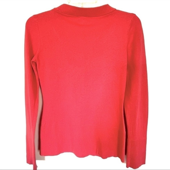 sundance Cotton Rabbit Hair Blend Half Button Detail Coral Sweater XS - Picture 3 of 4